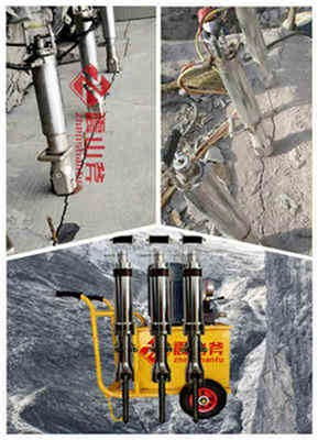 涞水花岗岩石材矿开采设备液压分裂机工作原理 震山斧